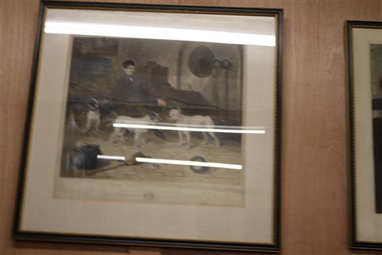 Ward after Chalon, coloured mezzotint, Wasp, Child and Billy, overall 57 x 69cm and another overall 45 x 47cm